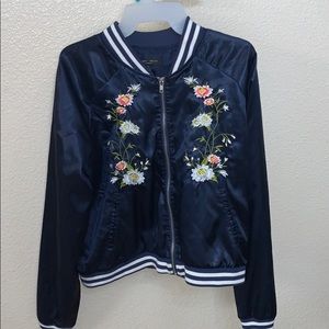 Navy blue embroidered bonner jacket